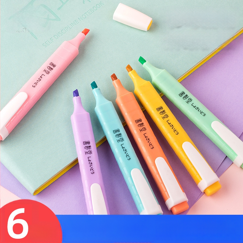 Set od 6 fluorescentnih markera za djecu, pastelne boje za crtanje i dnevnik