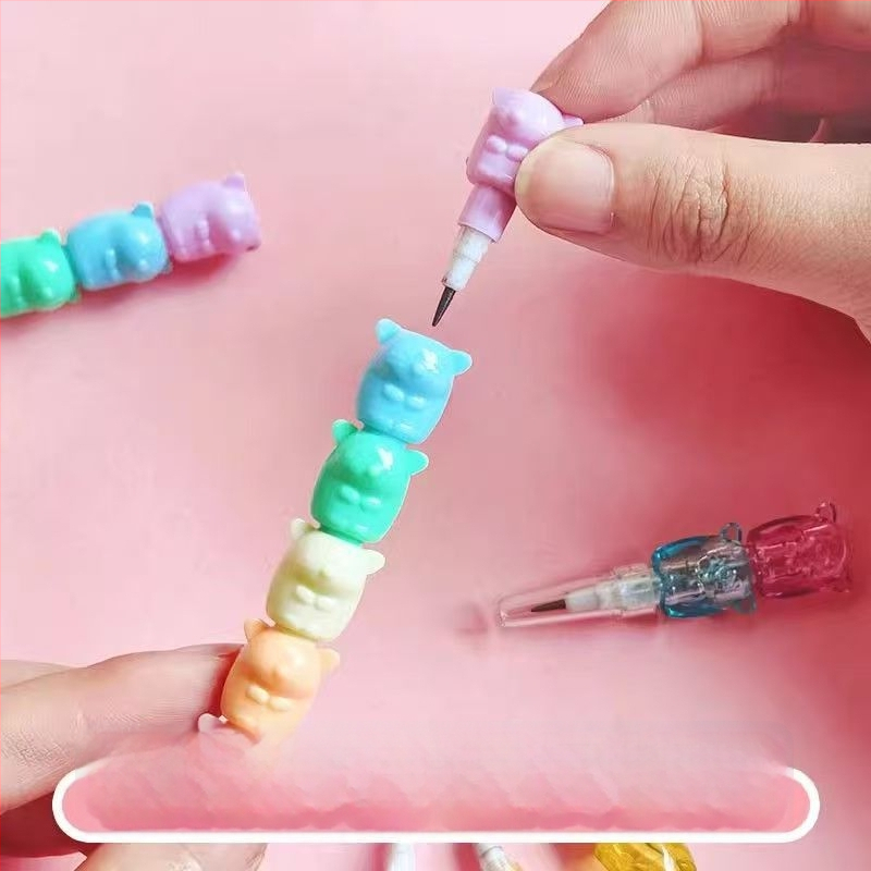 Tianzhuo kreativna olovka-kuglica iz serije Dumpling Family, s izmjenjivom grafitom, bez oštrenja, sladak dizajn za djecu