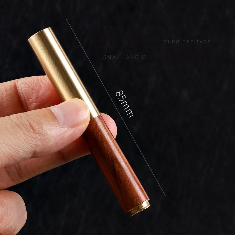 Prenosno pero 0,5 mm, drveno kućište od sandalovine i mesinga, mini pero s crvenim sandalovim drvetom i ebenom, kineski stil darovno pero, masivno drvo s graviranim logom