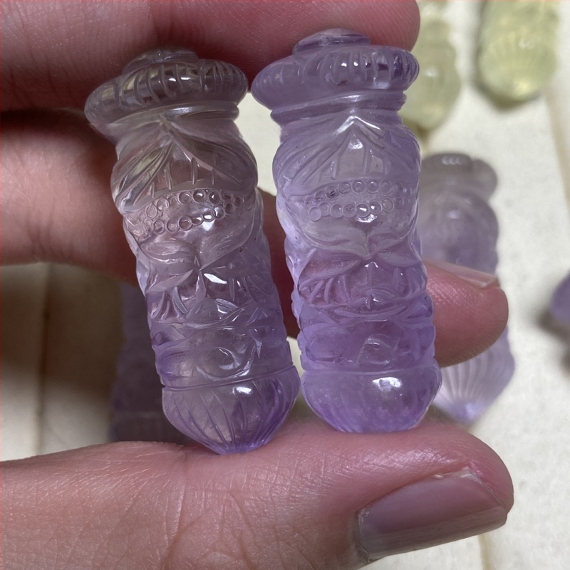 Prirodni kristalni privjesak s lisicom Fox Fairy, cilindrične perle za DIY narukvicu