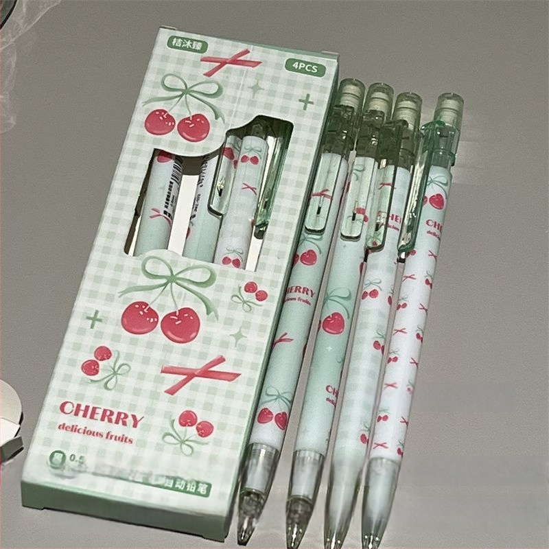 Matcha Cherry automatska mehanička olovka 0.5 mm, Ins stil, za učenike, otporno grafitno jezgro
