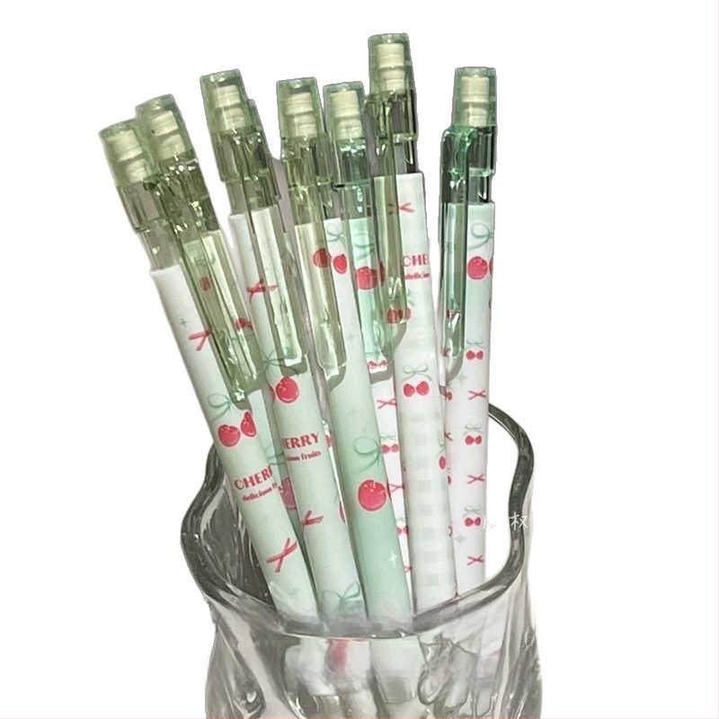 Matcha Cherry automatska mehanička olovka 0.5 mm, Ins stil, za učenike, otporno grafitno jezgro