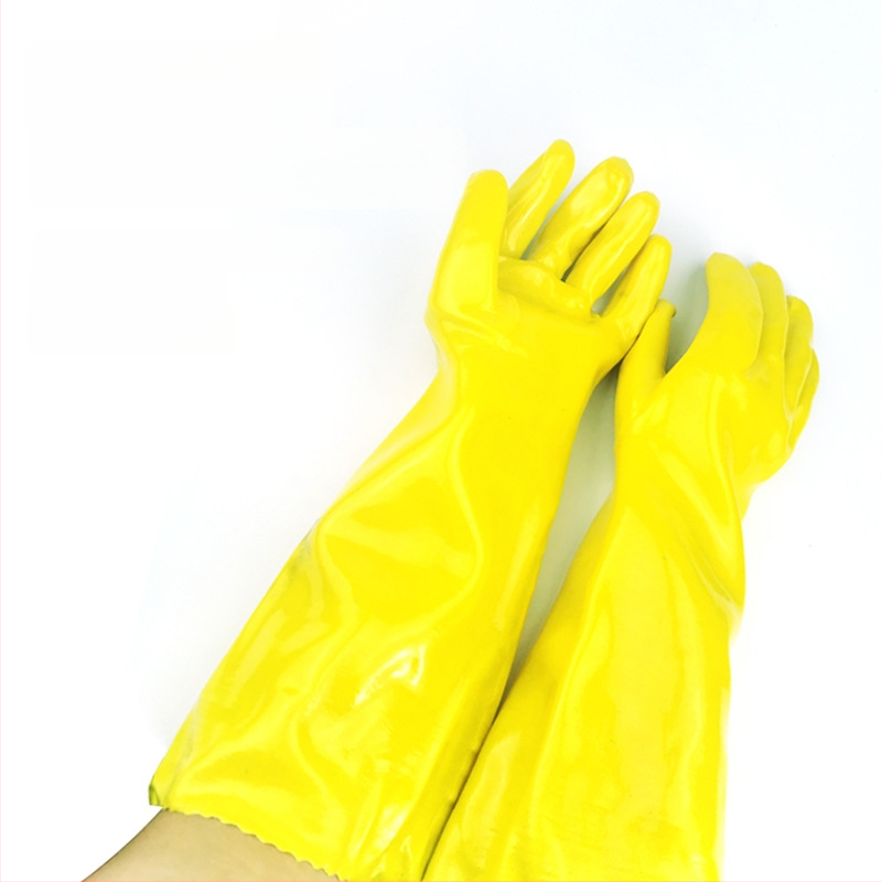 Chunlei 045 Industrijske gumene rukavice otporne na ulje, kiseline i baze, prekrivene latex-PVC premazom, antikorozivne