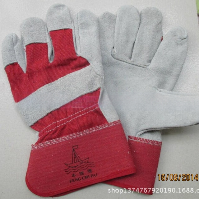 Fengchi crvene kožne rukavice za zavarivanje – polu-kožne rukavice
