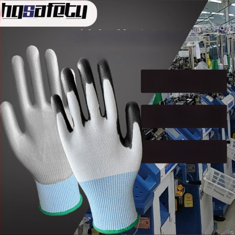 Rukavice protiv rezanja s 18-gauge ultra-tankim čeličnom vlaknom, osjetljivim na dodir, PU protuklizne, otporne na habanje, za elektroniku i precizne radove