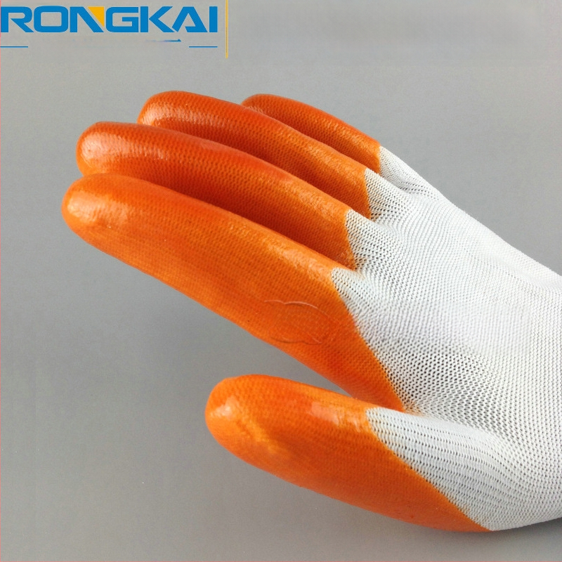 Najlon-PVC rukavice, polu-potopljen premaz, gumasti premaz, otporne na ulje, radničke zaštitne rukavice, duljina oko 24 cm