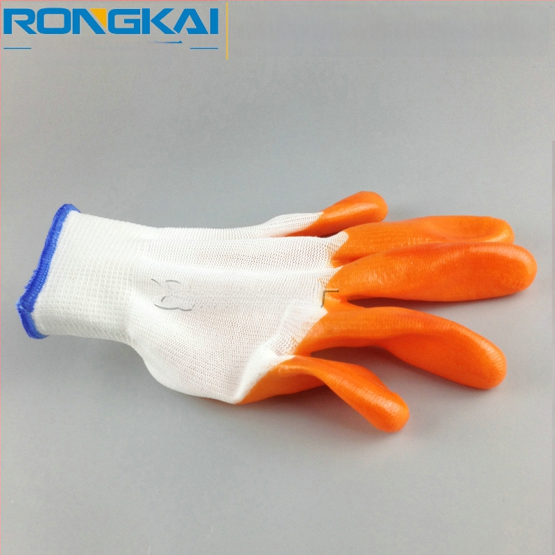 Najlon-PVC rukavice, polu-potopljen premaz, gumasti premaz, otporne na ulje, radničke zaštitne rukavice, duljina oko 24 cm