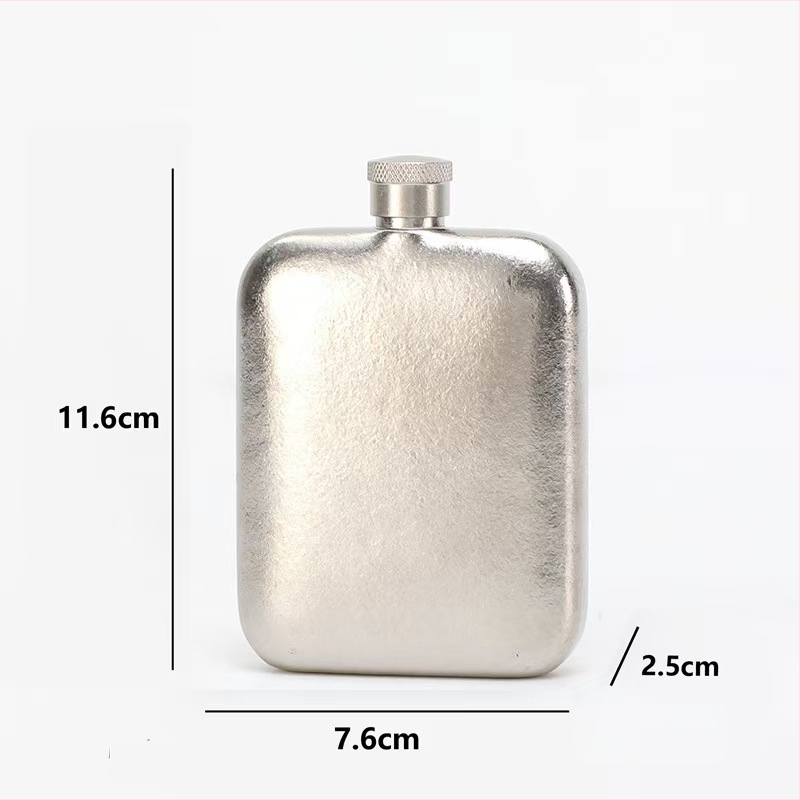 Prijenosna boca za vino od čistog titana, 130/180/230 ml, plosno-okruglog oblika, mini boca za kampiranje
