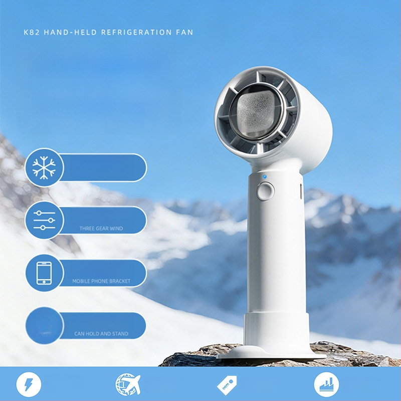 2026-novi ručni ventilator za hlađenje s turbinskim pogonom, snažan protok zraka, držač za telefon, mini ventilator s poluvodičkim hlađenjem