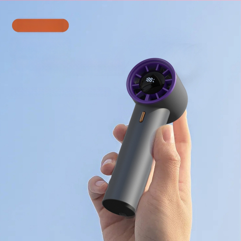 Inteligentni ručni ventilator s LED zaslonom, kompaktan za vanjsku upotrebu, USB punjenje, ugrađena baterija
