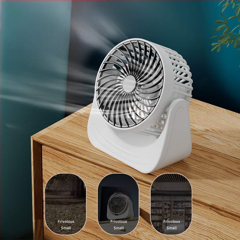 Prijenosni USB mini stolni ventilator s 3 lopaticama, pogodan za dormitorij i dom, s ugrađenom baterijom