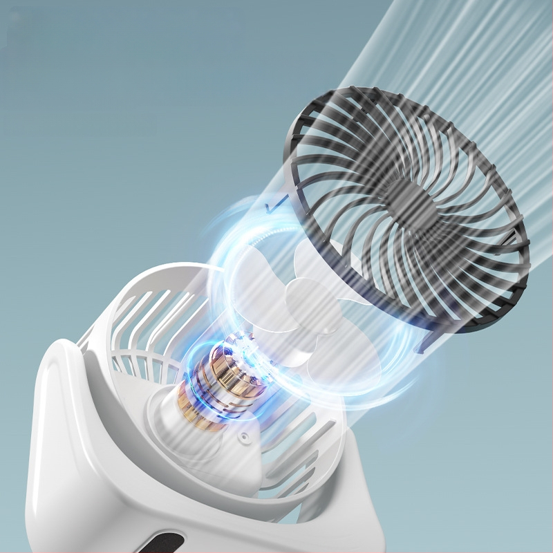 Prijenosni USB mini stolni ventilator s 3 lopaticama, pogodan za dormitorij i dom, s ugrađenom baterijom