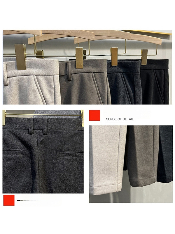 Muške vunene hlače, korejskog stila, slim fit, straight kroj, dnevne hlače za jesen i zimu