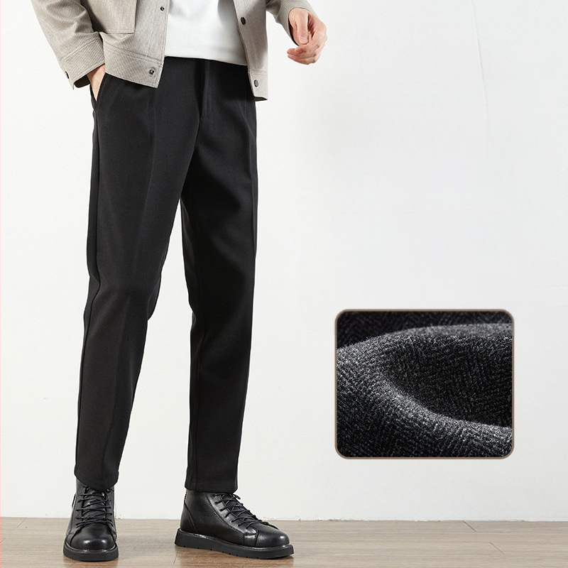 Muške vunene hlače, korejskog stila, slim fit, straight kroj, dnevne hlače za jesen i zimu