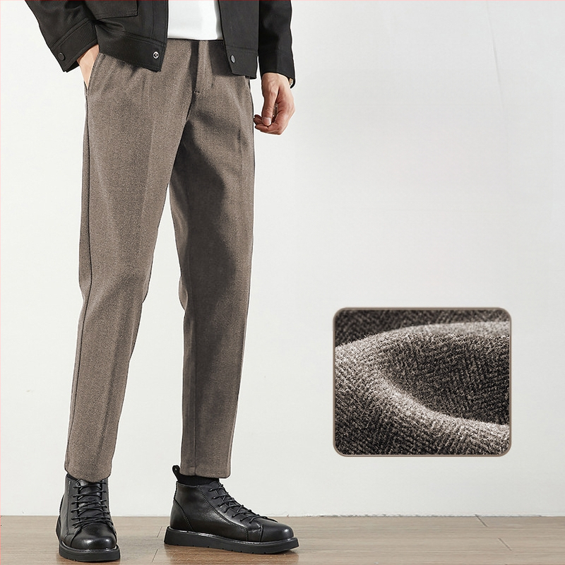 Muške vunene hlače, korejskog stila, slim fit, straight kroj, dnevne hlače za jesen i zimu