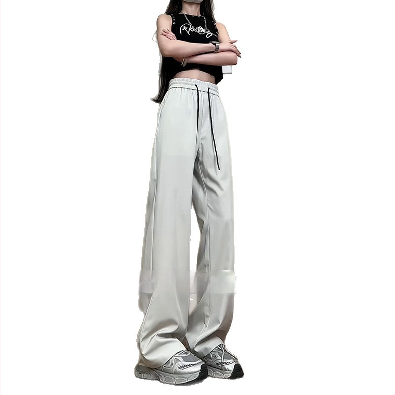 Unisex hlače s drapiranim krojem, ravni kroj, proljeće-ljeto