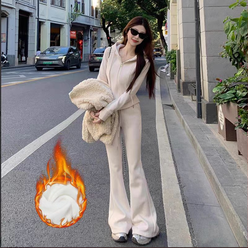 Ženski sportski set za proljeće, jesen i zimu: oversize hoodie i dvodijelni trkaći set, casual street style