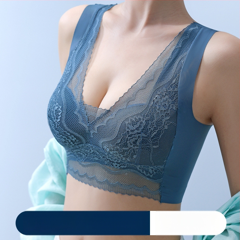 Čipkasti bralet s V-dekolteom, bezšavnim stražnjim dijelom, ženski grudnjak bez naramenica za spavanje, lagan