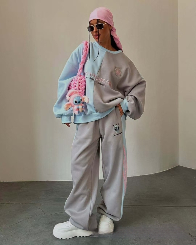Dopamine set za djevojke, jesen 2025, hoodie s 3D otiskom i hlače, dvodijelni set
