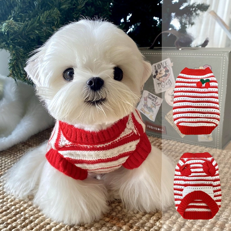 Pamukasti pulover za kućne ljubimce – Nova godina, za male pse i mačke: Teddy, Bichon Frisé, Yorkshire Terrier, jesen-zimsko izdanje
