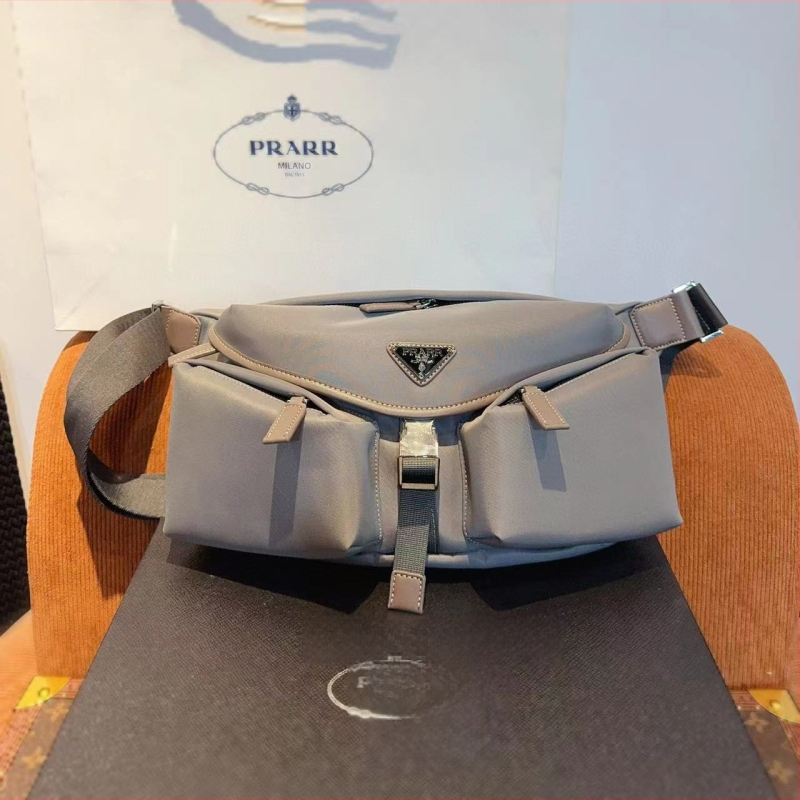 Muška crossbody torbica za prsa od najlona s kožnim detaljima, s jednim remenom, emajl kopčom, svakodnevna i svestrana
