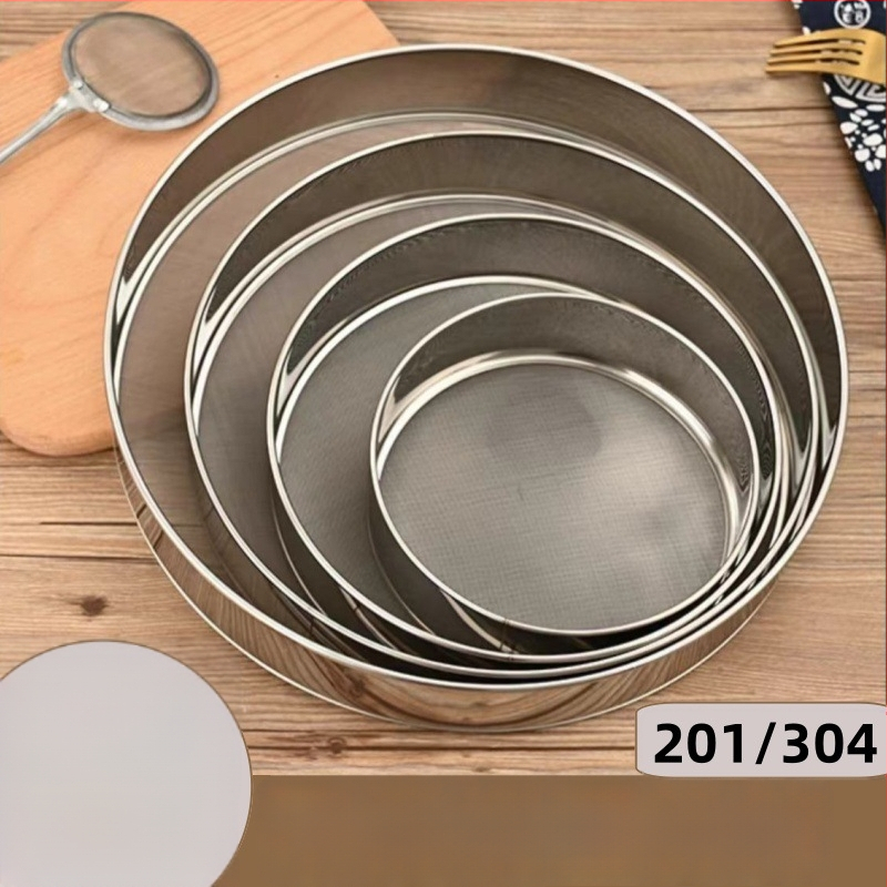 Sito za brašno od 304 nehrđajućeg čelika, dvostruka mreža 60/40, ultra fino sito za prosijavanje šećera za pečenje