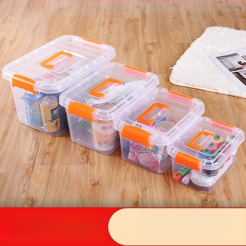 Prozirna plastična kutija za skladištenje s poklopcem, kućna upotreba – višestruka kutija za igračke, odjeću i grickalice
