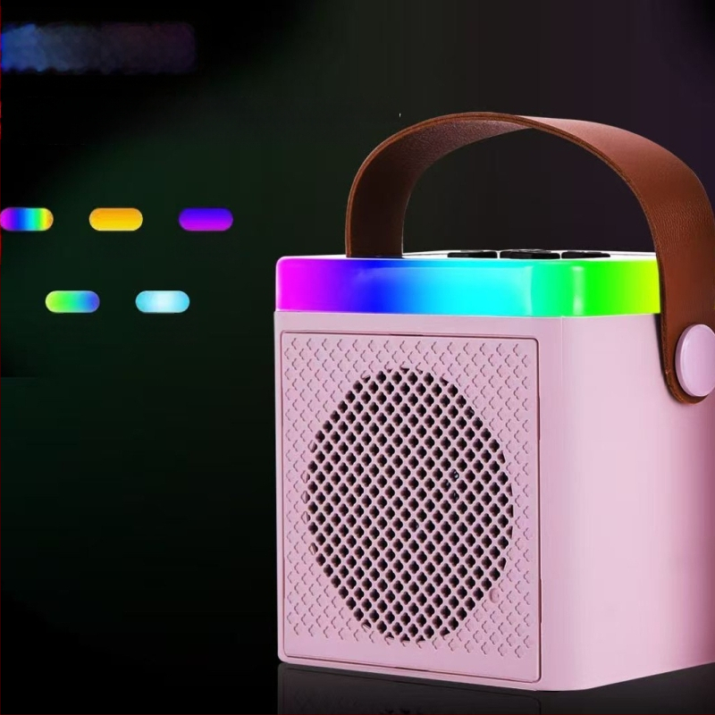 Šarena karaoke zvučnik Bluetooth, ugrađena baterija, dvostruki mikrofon za djecu, sve-u-jednom kućni karaoke sustav zvuka