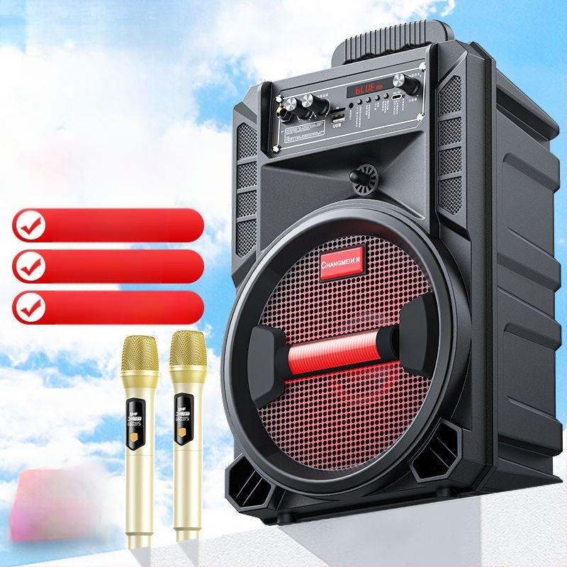 Bluetooth karaoke zvučnik s ugrađenom baterijom, prijenosan za vanjsku upotrebu, snažan zvuk