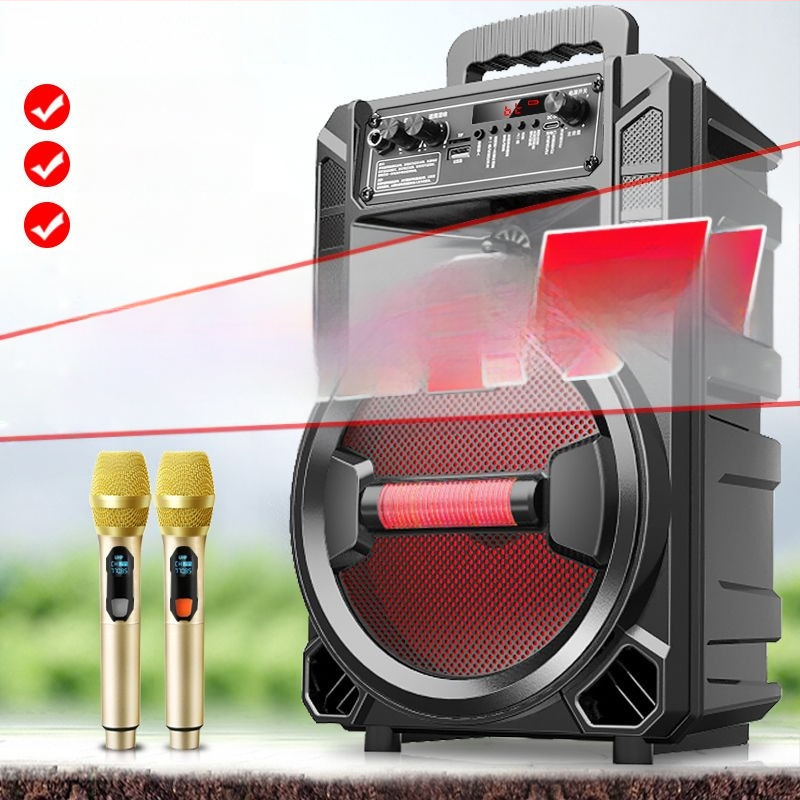 Bluetooth karaoke zvučnik s ugrađenom baterijom, prijenosan za vanjsku upotrebu, snažan zvuk