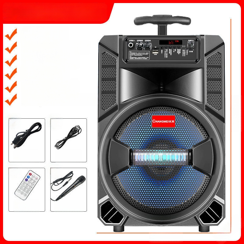 Bluetooth karaoke zvučnik s ugrađenom baterijom, prijenosan za vanjsku upotrebu, snažan zvuk