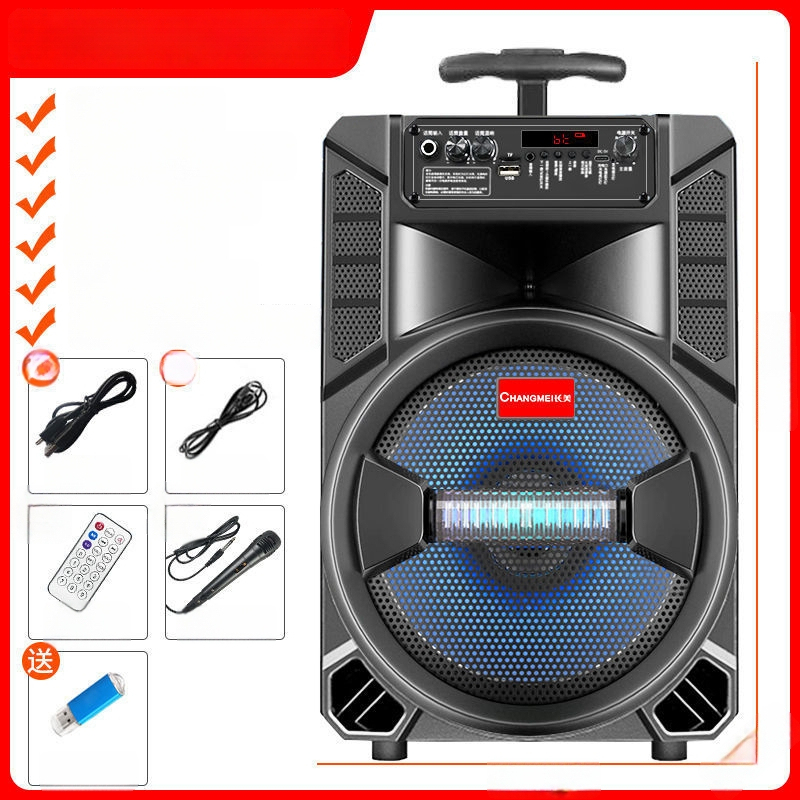 Bluetooth karaoke zvučnik s ugrađenom baterijom, prijenosan za vanjsku upotrebu, snažan zvuk
