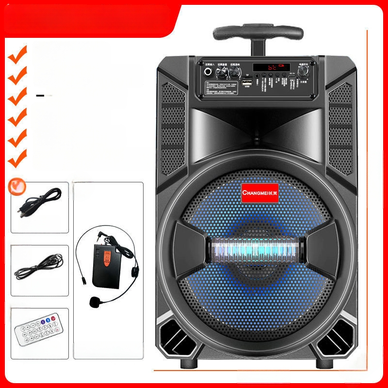 Bluetooth karaoke zvučnik s ugrađenom baterijom, prijenosan za vanjsku upotrebu, snažan zvuk