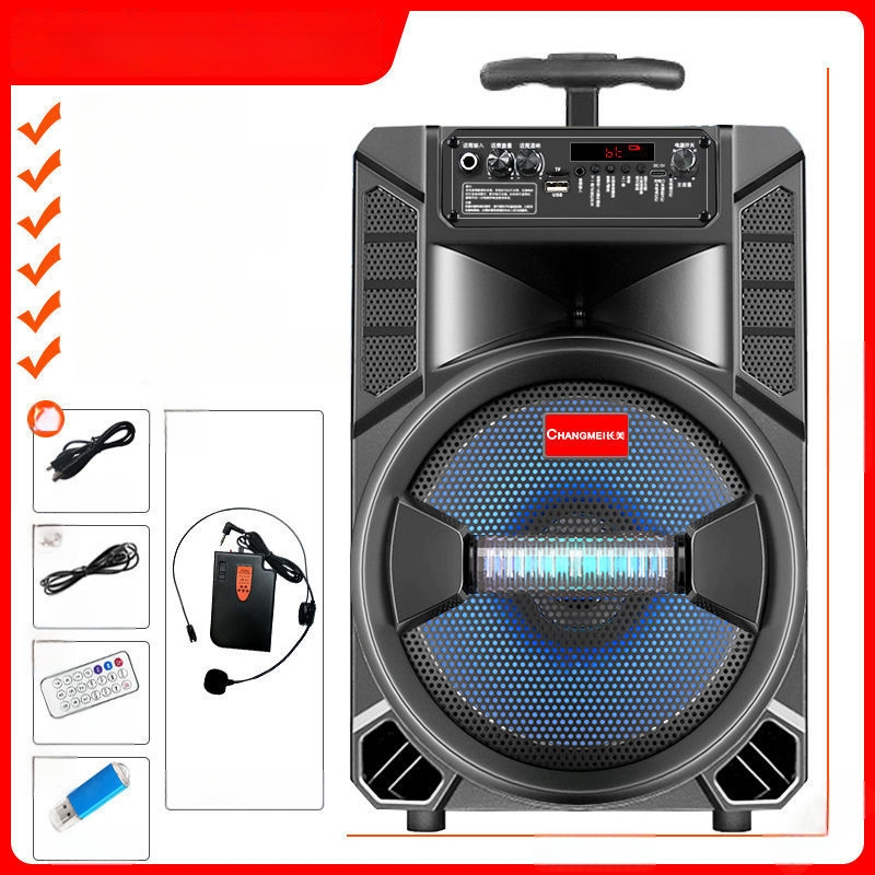 Bluetooth karaoke zvučnik s ugrađenom baterijom, prijenosan za vanjsku upotrebu, snažan zvuk