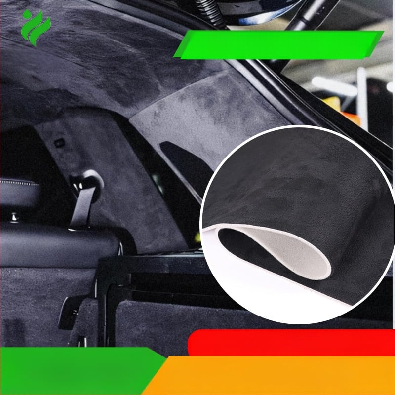 Crna zamš tkanina za unutarnju oblogu krova automobila s pjenom, kompozitni materijal, 96×60 cm