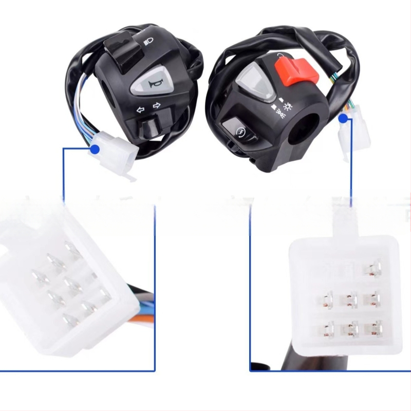 Διπλός διακόπτης για μοτοσικλέτα Yamaha PCX με αριστερό‑δεξί συνδυαστικό έλεγχο, ρυθμιζόμενο φωτισμό και διακόπτη ισχύος προβολέα