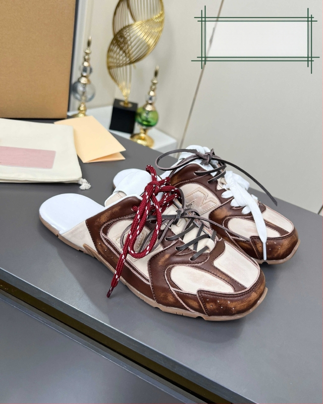 Miaojia 530 obojeno blokirane slip-on papuče, vintage izgreban stil, svakodnevne tenisice s vezicama i zatvorenim prstima