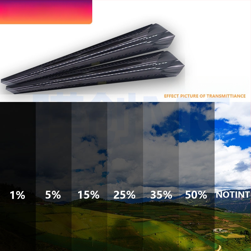 Automobilski films za prozore, solarni film, stakleni film, PET 1.2 mil, propusnost 30–50%, UV zaštita 67,2%, toplinska izolacija 8,8%