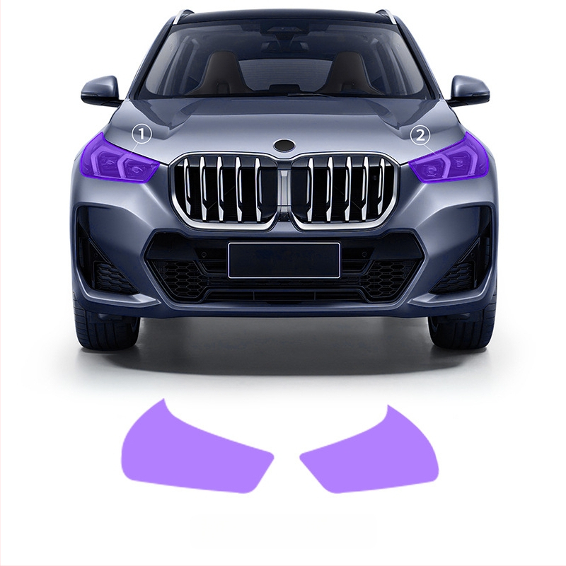 TPU zaštitno filmsko pokrivalo za farove s promjenom boje za BMW X1 (U11): od bijele do ljubičaste i od bijele do crne