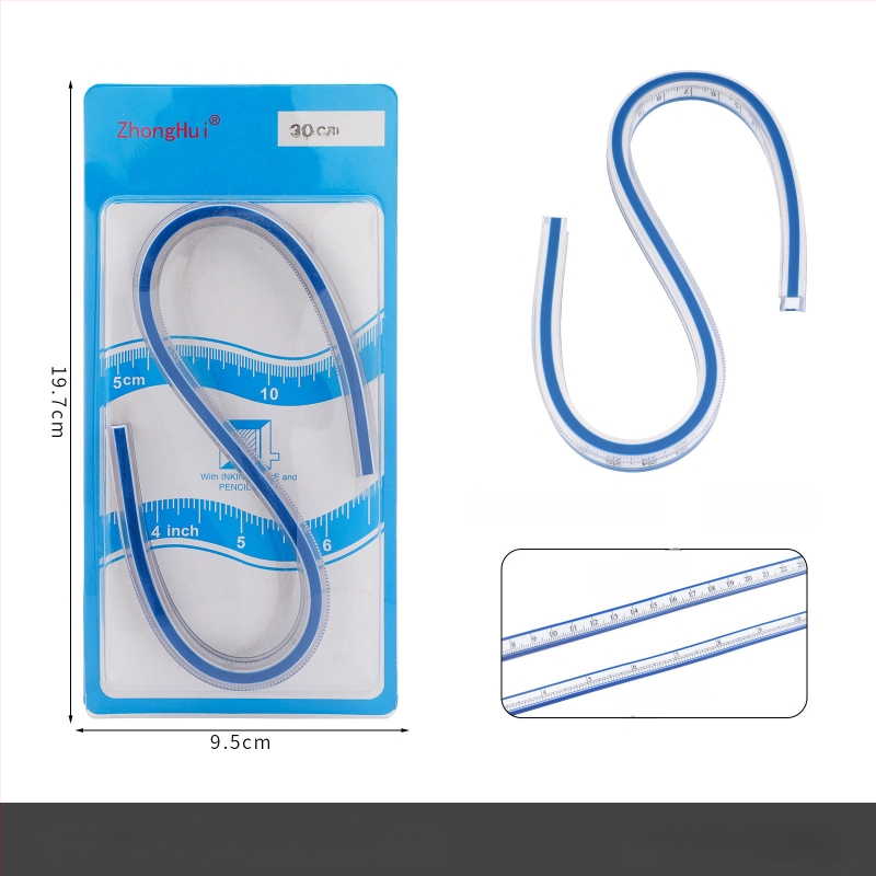 Keling ευέλικτος καμπύλος χάρακας – ευκαμπτόμενο εργαλείο μέτρησης τόξων για ραφή, πλαστικό