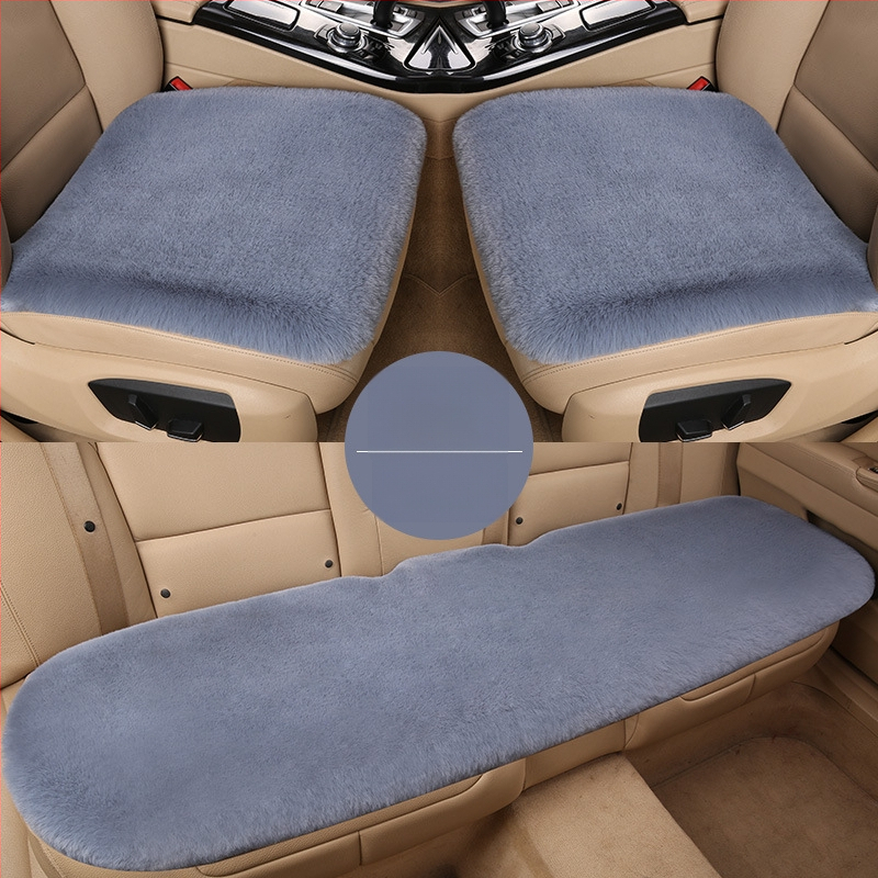 Set od tri plišane jastučnice za auto s krznom od zeca za zimu