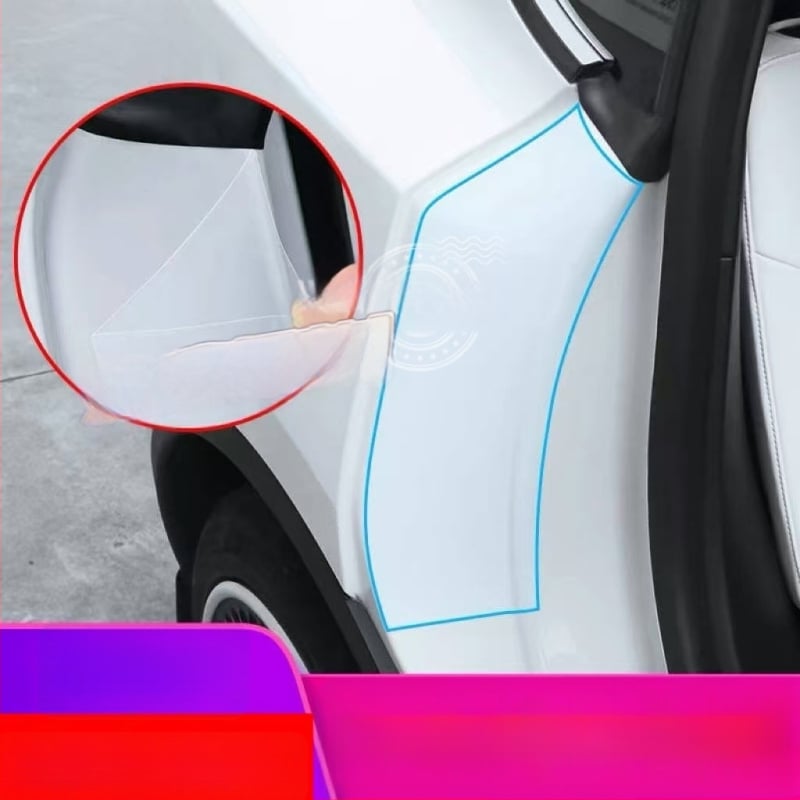 Tesla Model Y és Model 3 hátsó belső ajtóihoz TPU védőfilm, karcolásálló, átlátszó