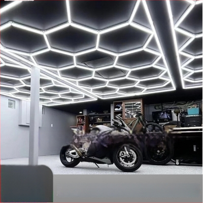 LED stropna svjetiljka s uzorkom saća, 85–265V, za detailing automobila, radionicu i autopraonicu