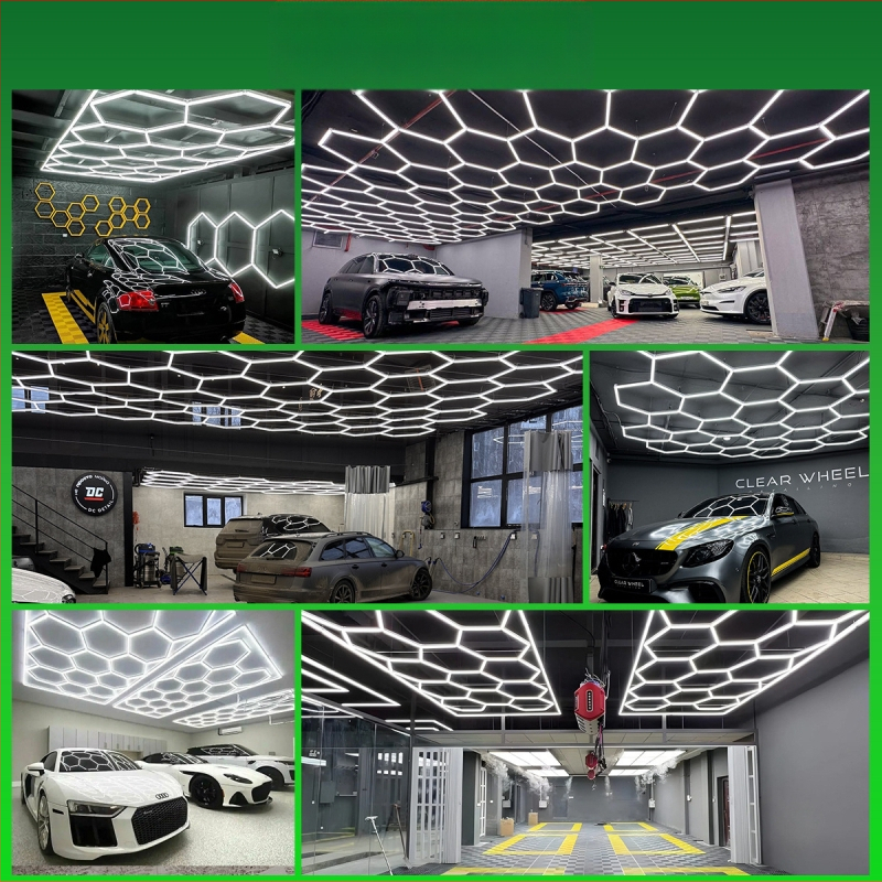 LED stropna svjetiljka s uzorkom saća, 85–265V, za detailing automobila, radionicu i autopraonicu