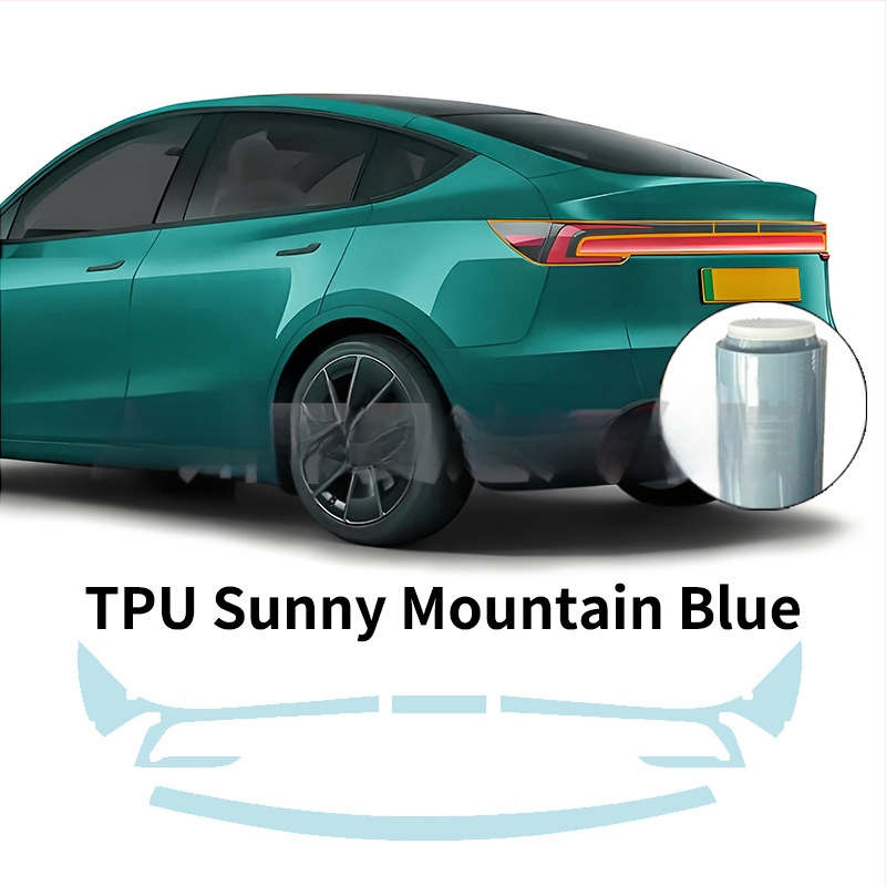 2025-ös Tesla Model Y-höz színváltós TPU hátsó lámpa fólia piros, sárga, kék és fehér színekben