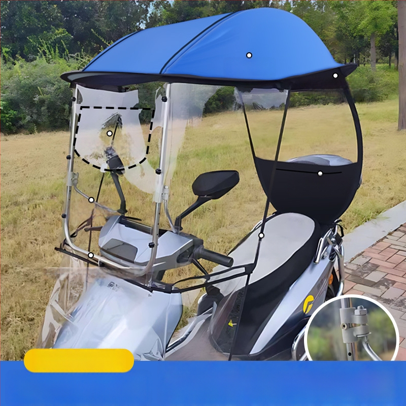Krovno sklonište za električna vozila, sjenilo za E‑bike i motocikl, otporno na kišu i vjetar
