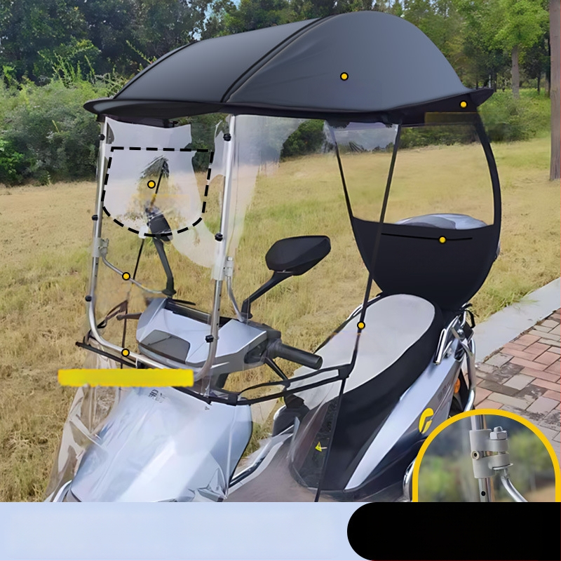 Krovno sklonište za električna vozila, sjenilo za E‑bike i motocikl, otporno na kišu i vjetar