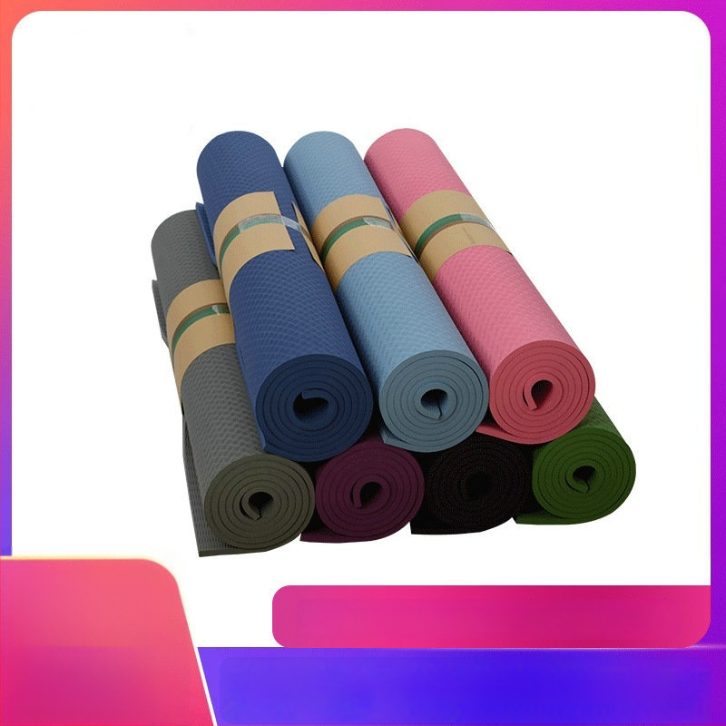 Joga prostirka 2 m × 1 m, TPE, jednofarbna, produžena, šira i deblja, ekstra duga za dvije osobe