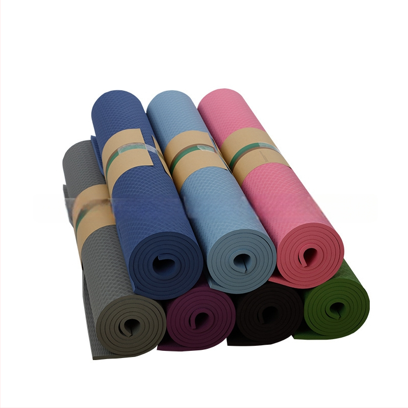 Joga prostirka 2 m × 1 m, TPE, jednofarbna, produžena, šira i deblja, ekstra duga za dvije osobe