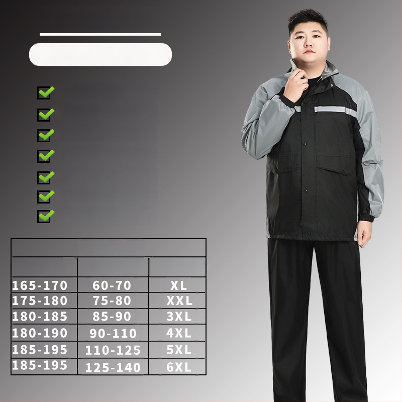 Plus-size komplet jakne za kišu i hlača za kišu za muškarce i žene, potpuno zaštita od kiše za odrasle, za dostavljače na električnim vozilima